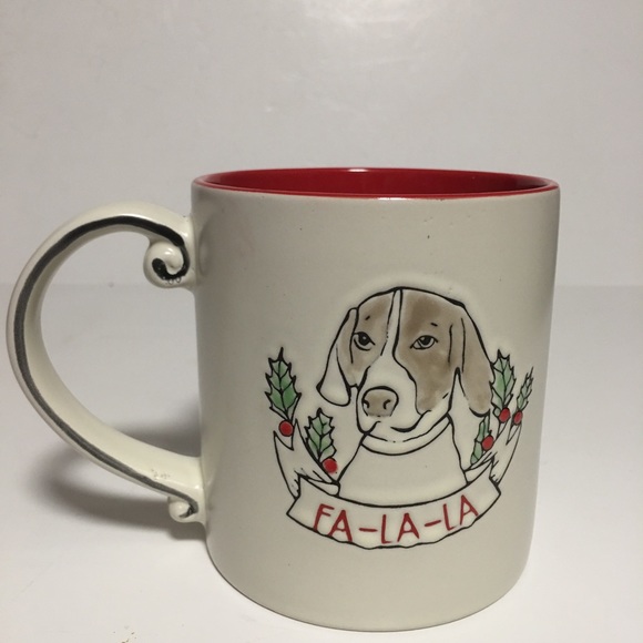 Xmas Dog Mug Fa La La Red & White 22 oz. Soectrum Designz 2020 EUC Like … - Picture 2 of 6